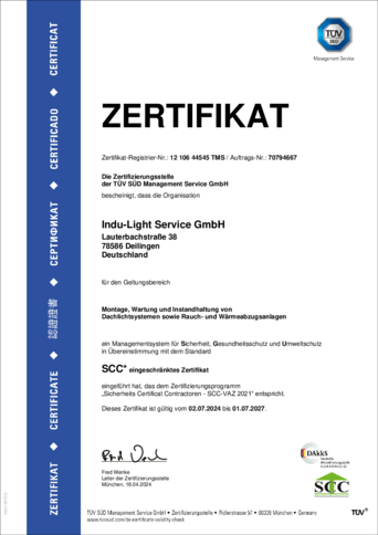 TÜV Zertifizierung seit 2012 / SCC
