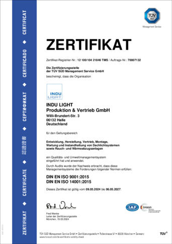 TÜV Zertifizierung seit 1998 / DIN EN ISO 9001:2015